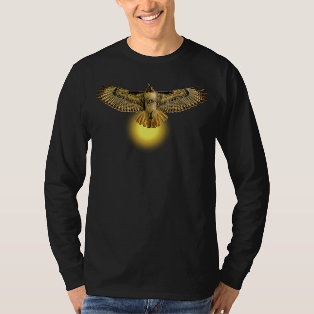 Camiseta Halcón de Cola Roja Vuela Hacia el Sol (Anverso)