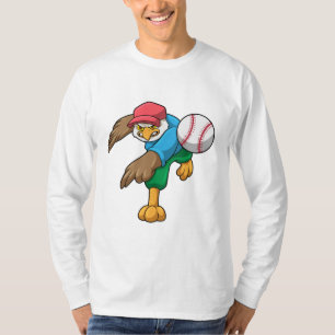 Camiseta Halcón en el béisbol con bate de béisbol