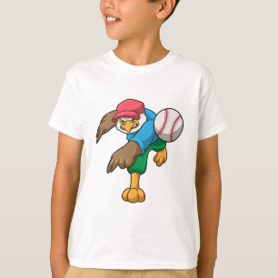 Camiseta Halcón en el béisbol con bate de béisbol
