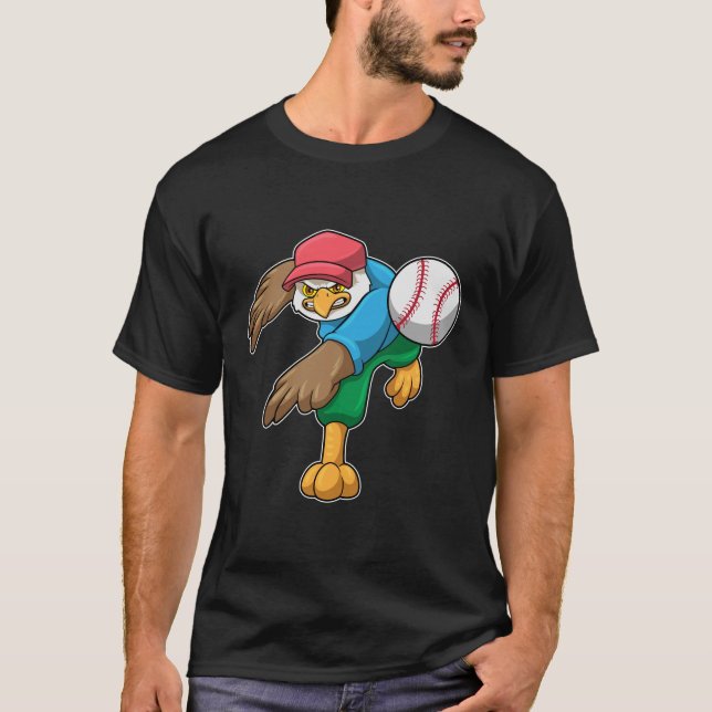 Camiseta Halcón en el béisbol con bate de béisbol (Anverso)