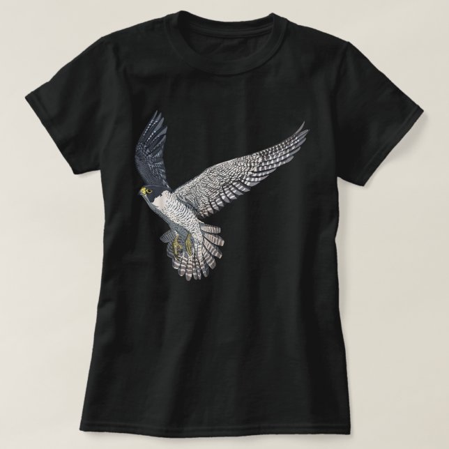 Camiseta Halcón Peregrino Volador de Aves (Diseño del anverso)