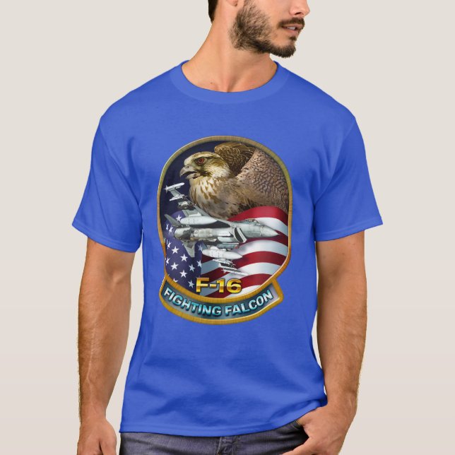 Camiseta Halcón que lucha F-16 (Anverso)