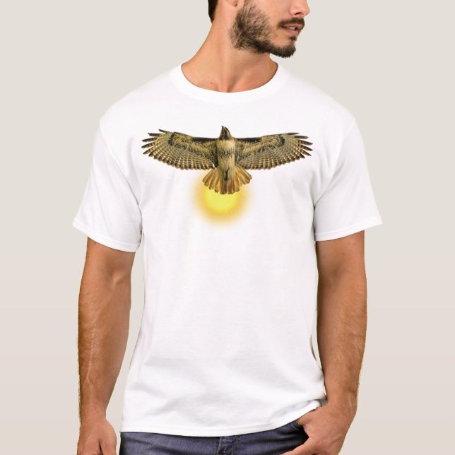 Camiseta Halcón volador en el sol (Anverso)