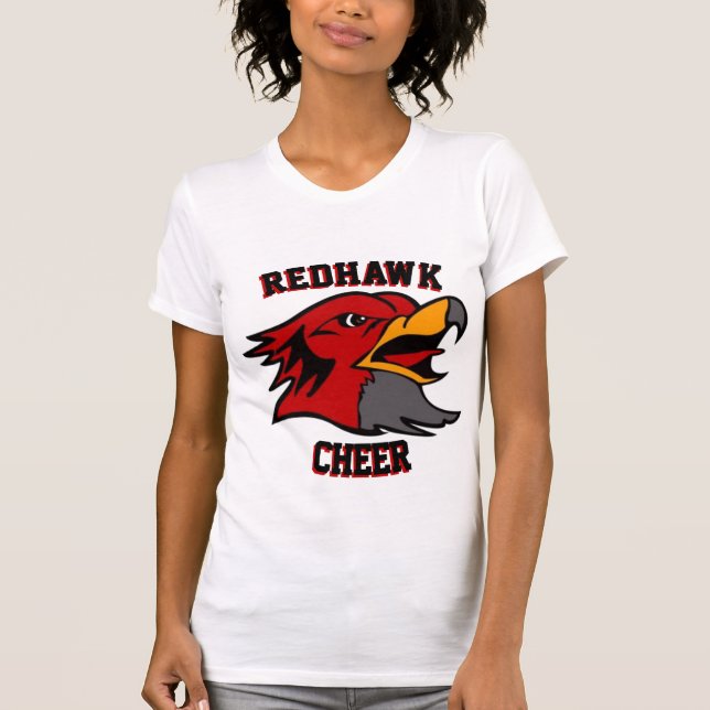 Camiseta Halcones de equipo y fanáticos de las mujeres roja (Anverso)