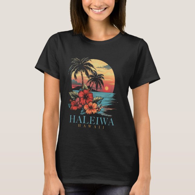 Camiseta Haleiwa Hawaii Aloha Vintage surfista hawaiano (Anverso)