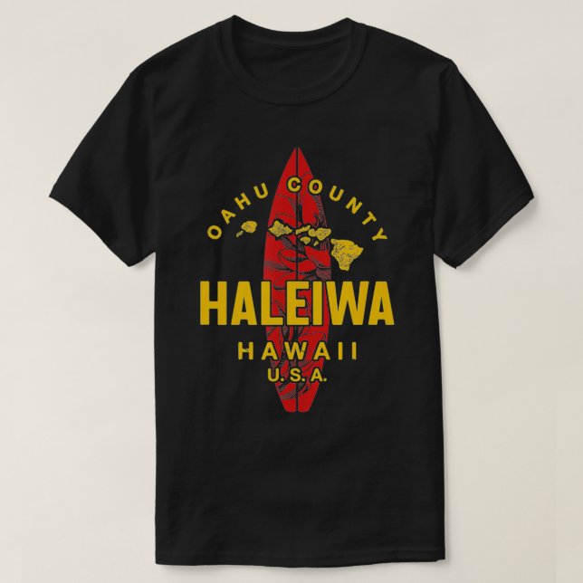 Camiseta Haleiwa North Shore Oahu Hawaii Surfing (Diseño del anverso)