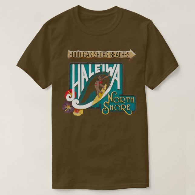 Camiseta Haleiwa North Shore Rótulo WOMAN (Diseño del anverso)