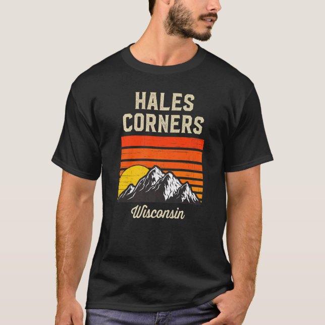 Camiseta Hales Corners Wisconsin Retro City State Usa (Anverso)