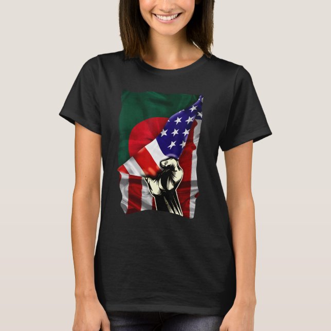 Camiseta Half American Flag Bengali ROOTS USA Flag Banglade (Anverso)