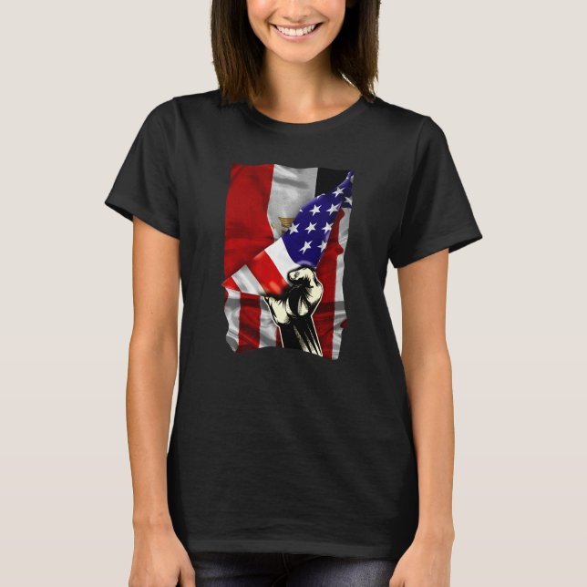 Camiseta Half American Flag Egyptian ROOTS USA Flag Egypt D (Anverso)