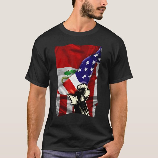 Camiseta Half American Flag Peruvian ROOTS USA Flag Peru DN (Anverso)