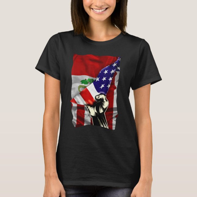 Camiseta Half American Flag Peruvian ROOTS USA Flag Peru DN (Anverso)