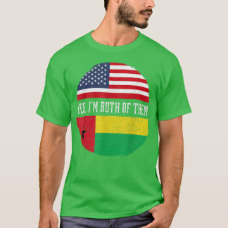 Camiseta Half American Half BissauGuinean USA Flag GuineaBi