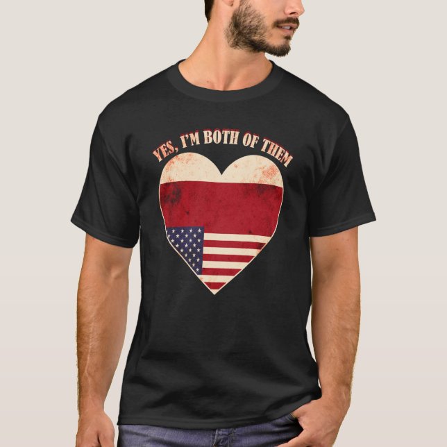 Camiseta Half American Half Czech USA Flag Czech Republic (Anverso)
