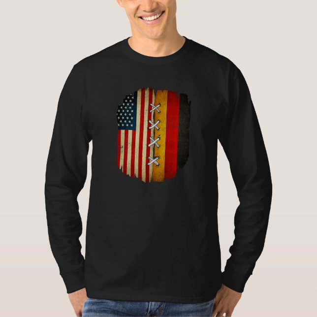Camiseta Half American Half German USA Flag Germany Flag Pr (Anverso)