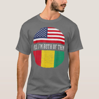 Camiseta Half American Half Guinean USA Flag Guinea Heritag