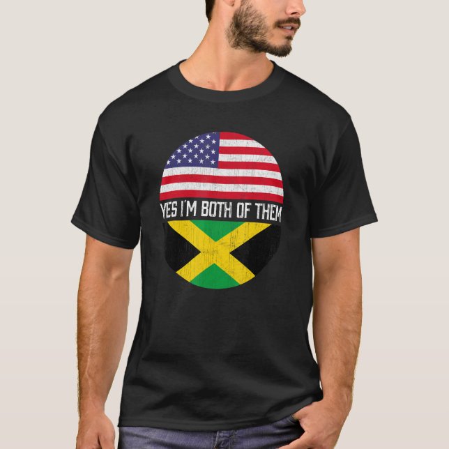 Camiseta Half American Half Jamaican Usa Flag Family Herita (Anverso)