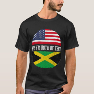 Camiseta Half American Half Jamaican USA Flag Jamaica Herit