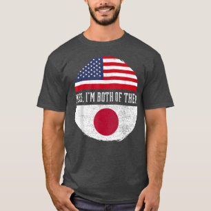 Camiseta Half American Half Japanese USA Flag Japan Heritag