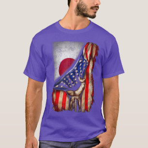 Camiseta Half American Half Japanese USA Japan Flag Hand He