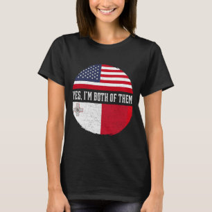 Camiseta Half American Half Maltese USA Flag Malta Heritage