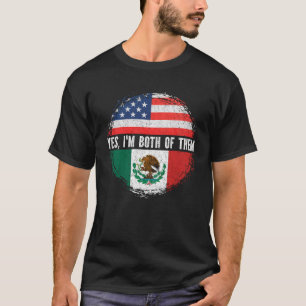 Camiseta Half American Half Mexican USA Flag Mexico