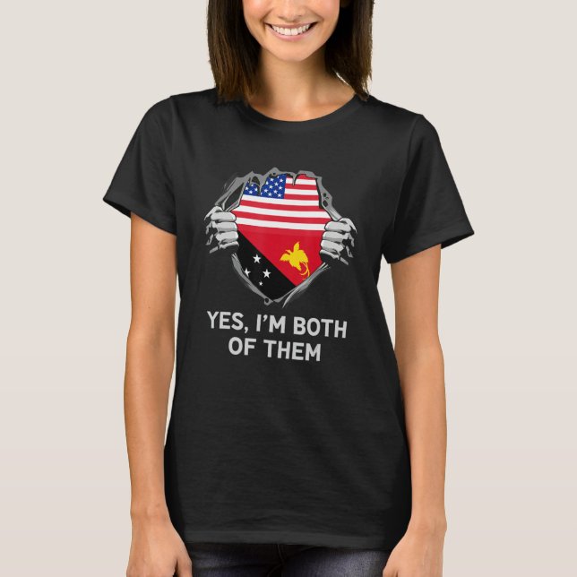 Camiseta Half American Half Papua New Guinean USA Papua New (Anverso)