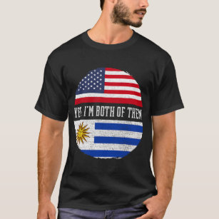 Camiseta Half American Half Uruguayan USA Flag Uruguay Heri