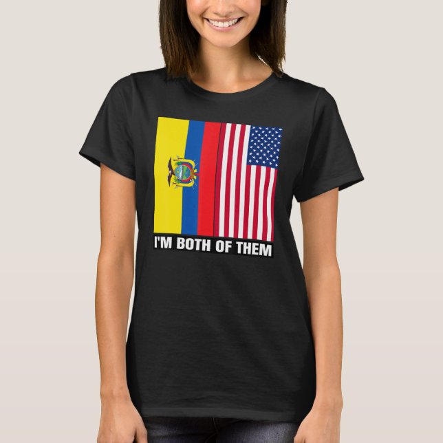 Camiseta Half Ecuadorian Half American USA DNA Ecuador Heri (Anverso)