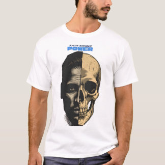 Camiseta Half Human Half Skull Power Graphic T-Shirt