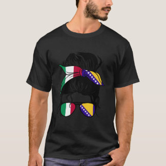 Camiseta Half Italian Half Bosnian Italy And Bosnia Mix
