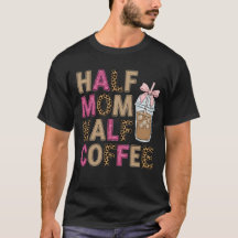 Half Mom Half Coffee Trendy Leopard & Pink Glitter