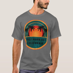 Camiseta Half Moon Bay California Beach Retro Sunset