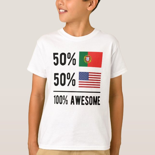 Camiseta Half Portuguese Half American Flag Portugal USA (Anverso)