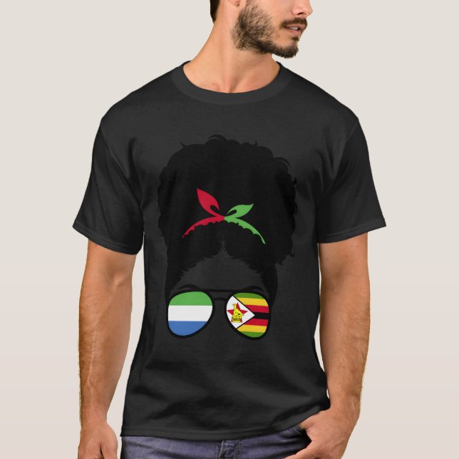 Camiseta Half Sierra Leonean Half Zimbabwean Sierra Leone Z (Anverso)