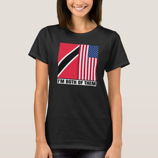 Camiseta Half Trinbagonian American DNA Trinidad And Tobago (Anverso)