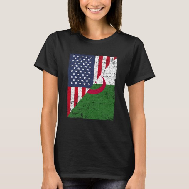 Camiseta Half USA Flag Half Albania Flag American Albanian  (Anverso)