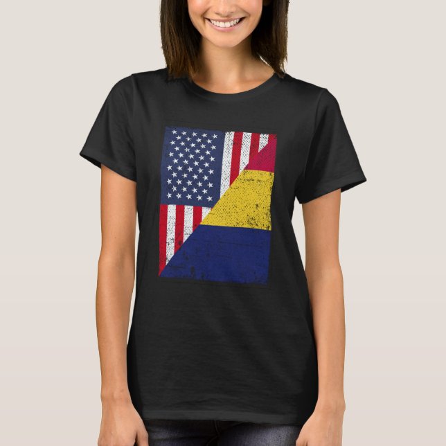 Camiseta Half USA Flag Half Chad Flag American Chadian (Anverso)