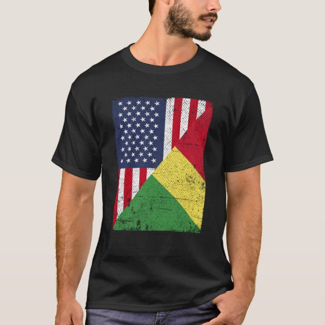 Camiseta Half USA Flag Half Congo Flag American Congolese (Anverso)