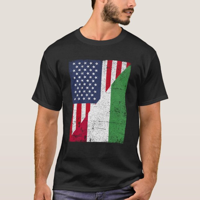 Camiseta Half USA Flag Half Hungary Flag American Hungarian (Anverso)