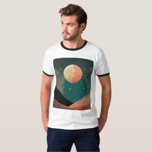 Camiseta Halftone Moon Design Tee