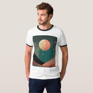 Camiseta Halftone Moon Design Tee