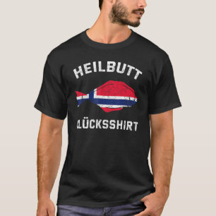 Camiseta Halibut Lucky Noruega Bandera Viajes de pesca 1