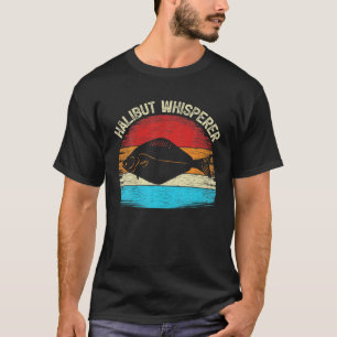 Camiseta Halibut Whispere, retro de la cosecha de los amant