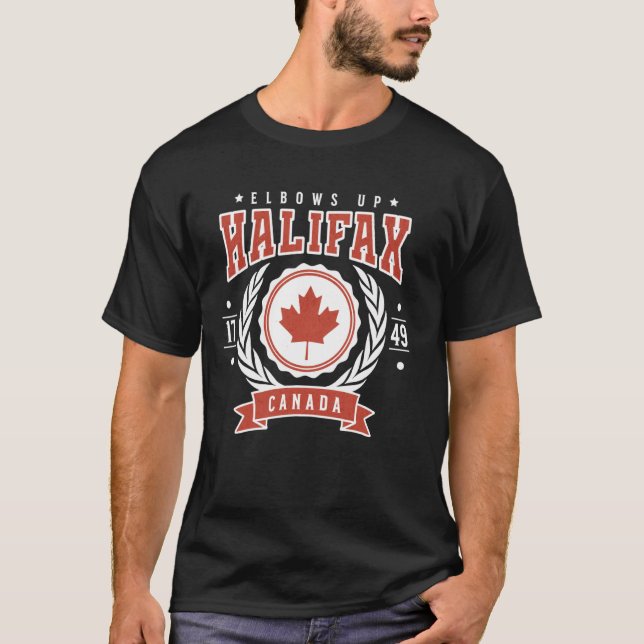 Camiseta Halifax Nueva Escocia Canadá Codos Arriba Canadien (Anverso)