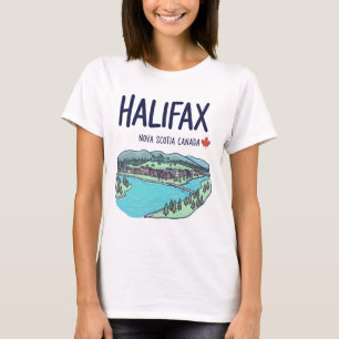 Camiseta Halifax Nueva Escocia Canadá Lindo Horizonte Color