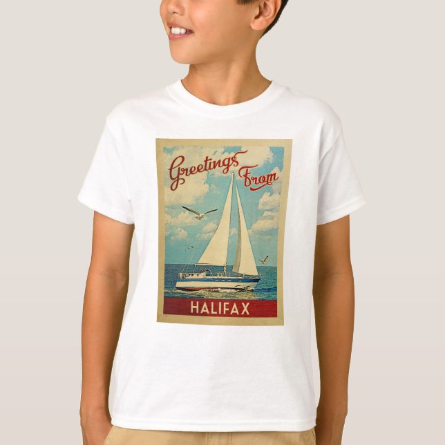 Camiseta Halifax Sailboat Vintage Travel Canadá (Anverso)