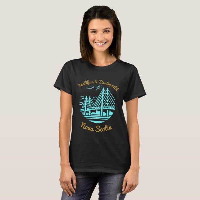 Camiseta Halifax y Dartmouth New Scotia T-shirt aqua (Anverso completo)