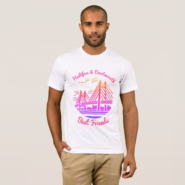 Camiseta Halifax y Dartmouth Nova Scotia mejores amigos (Anverso completo)