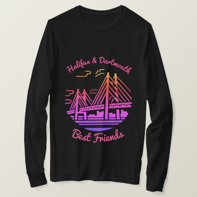 Camiseta Halifax y Dartmouth Nova Scotia mejores amigos (Anverso del diseño)